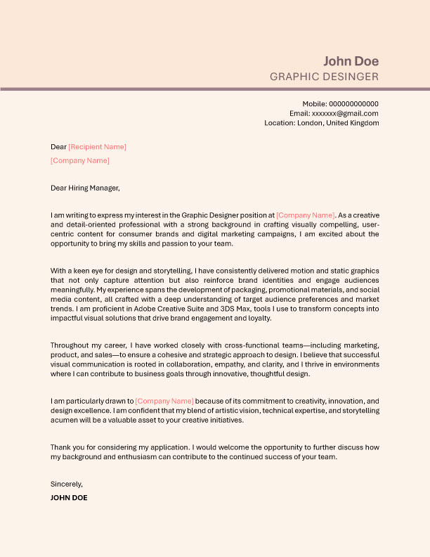 Cover Letter