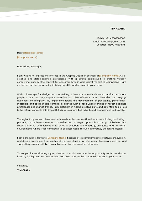 Cover Letter