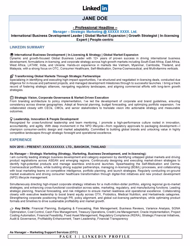 LinkedIn Profile 1